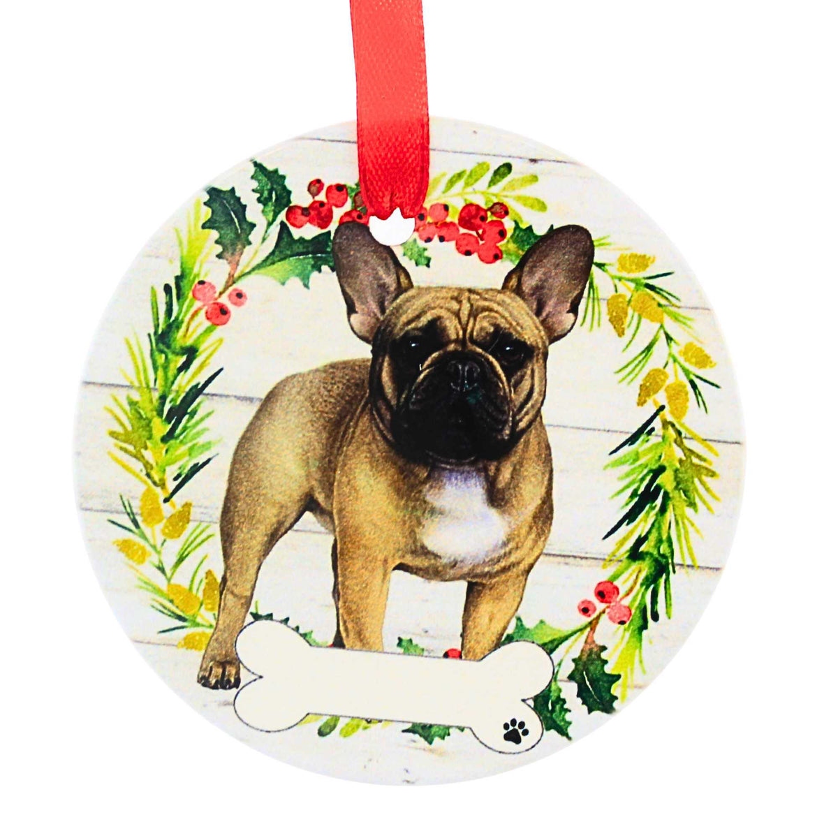 61569 Ceramic French Bulldog Ornament 55065FB