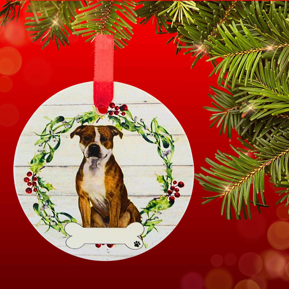 E & S Imports Ceramic Pit Bull Ornament - - SBKGifts.com