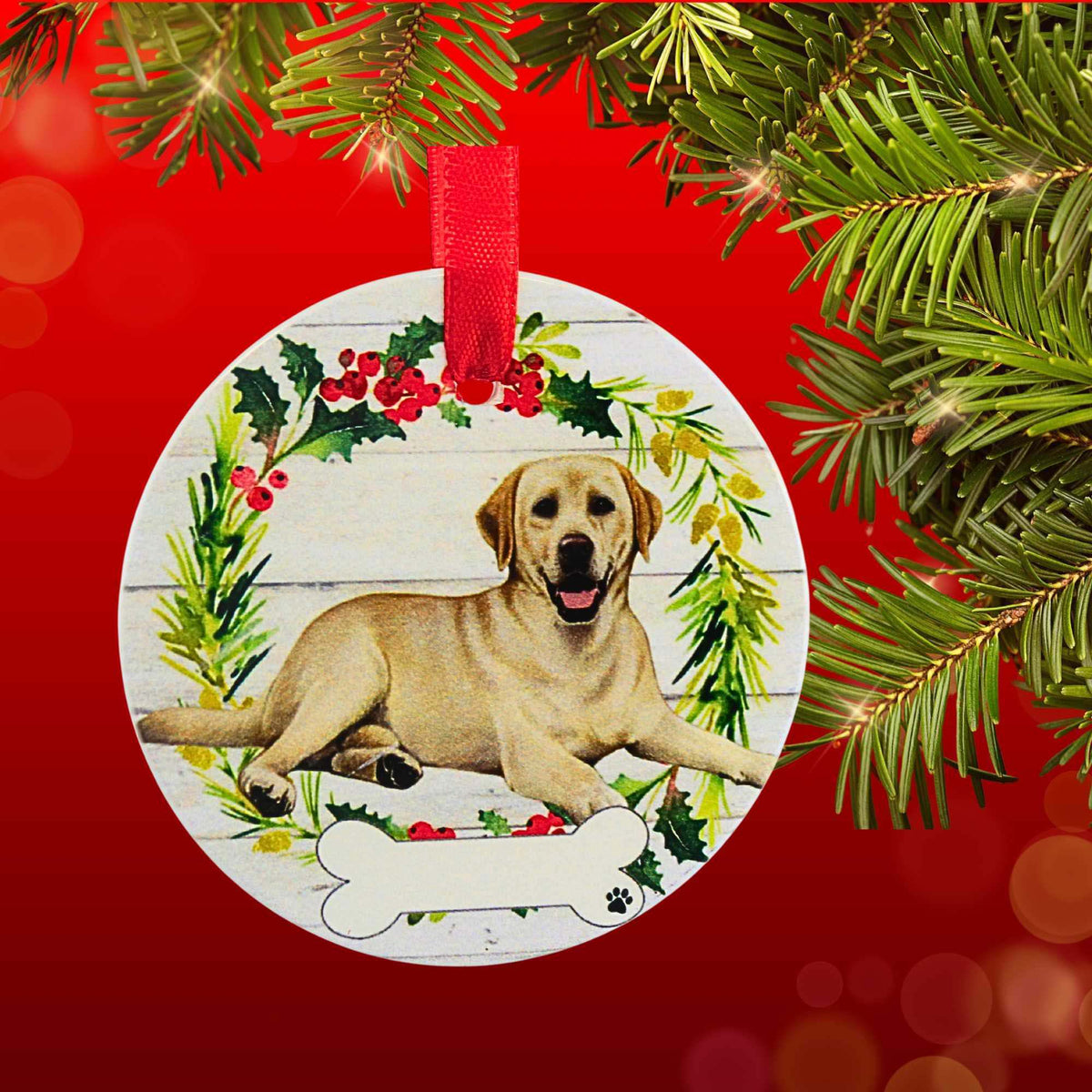 E & S Imports Ceramic Yellow Labrador Ornament - - SBKGifts.com