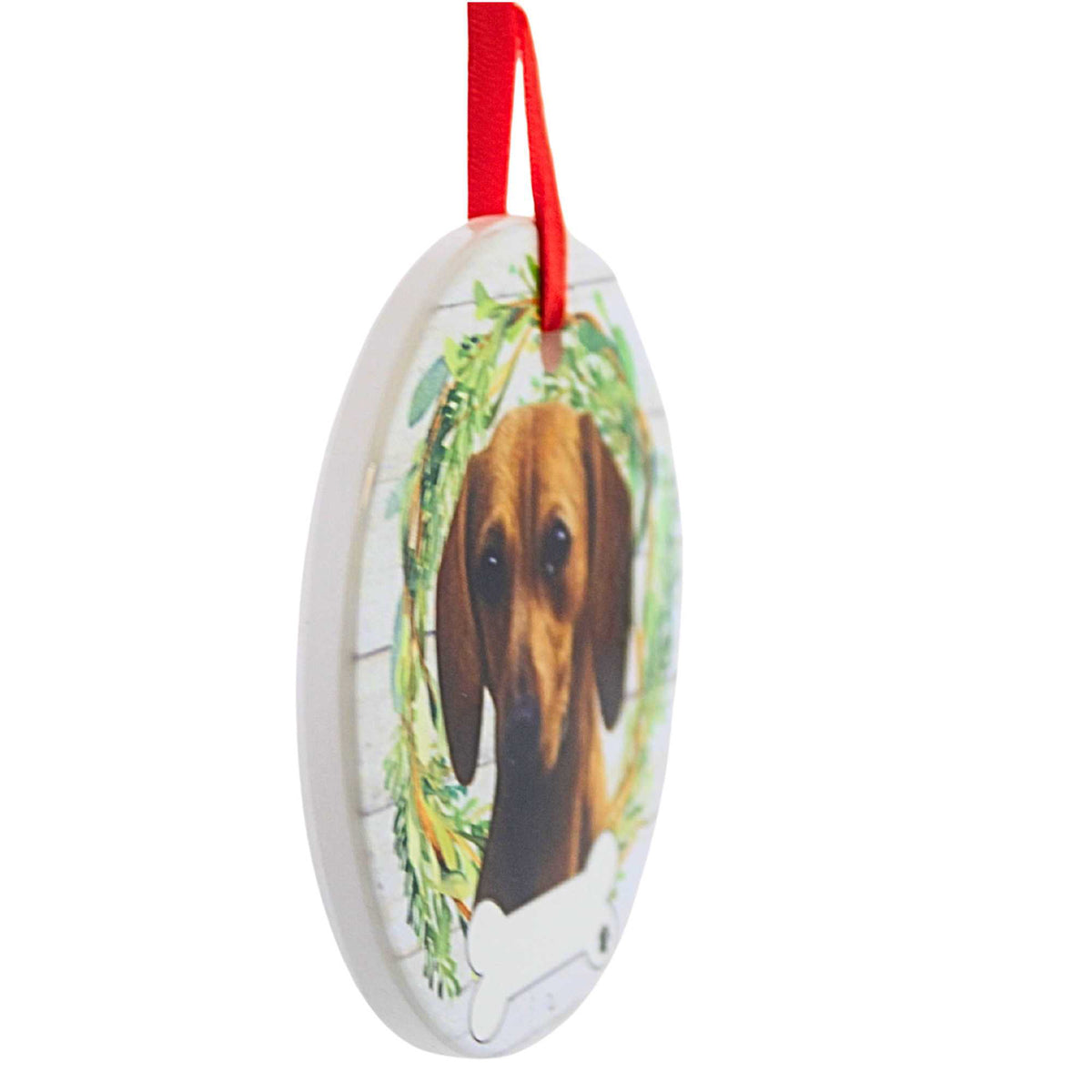 E & S Imports Ceramic Red Dachshund Ornament - - SBKGifts.com