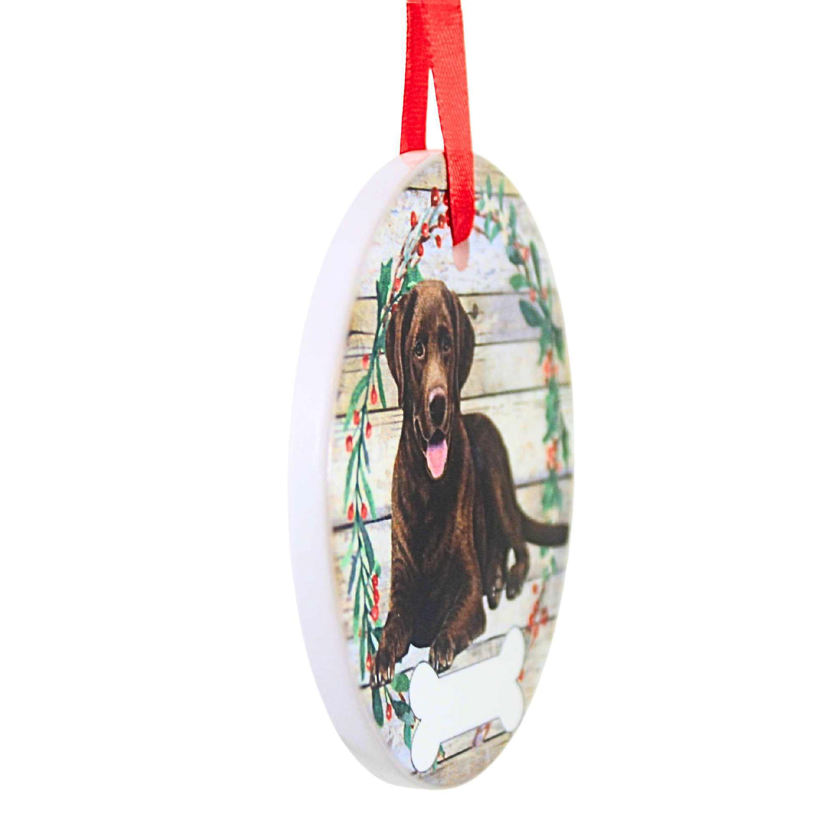 E & S Imports Ceramic Chocolate Labrador Ornament - - SBKGifts.com
