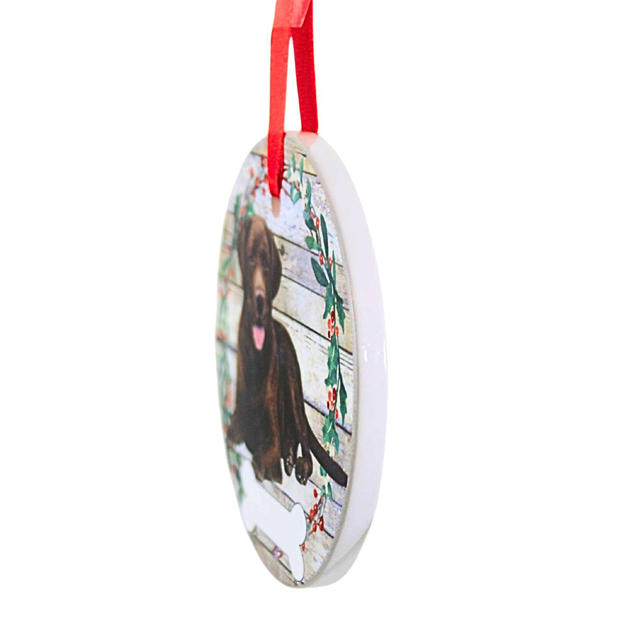 E & S Imports Ceramic Chocolate Labrador Ornament - - SBKGifts.com