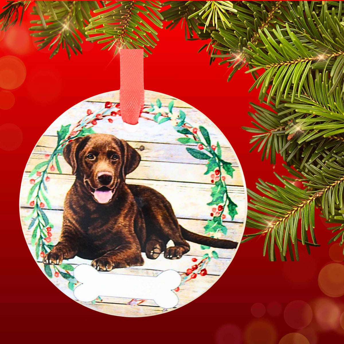 E & S Imports Ceramic Chocolate Labrador Ornament - - SBKGifts.com