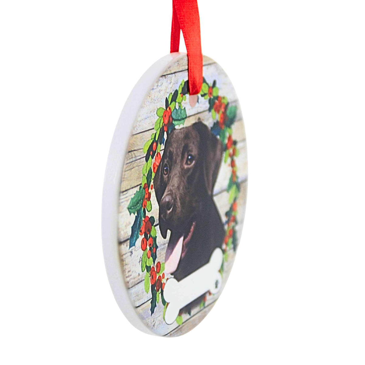 E & S Imports Ceramic Chocolate Labrador Ornament - - SBKGifts.com