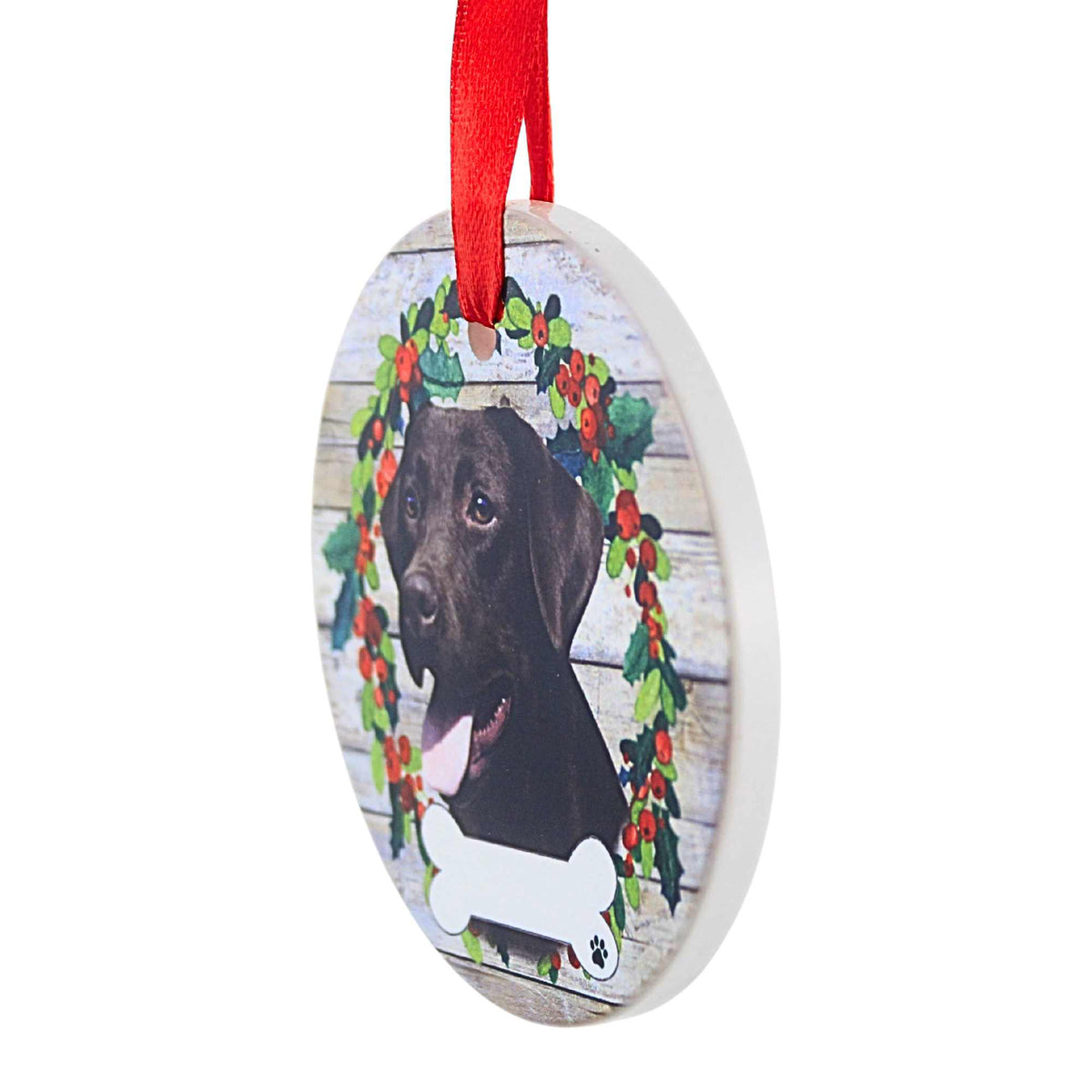 E & S Imports Ceramic Chocolate Labrador Ornament - - SBKGifts.com