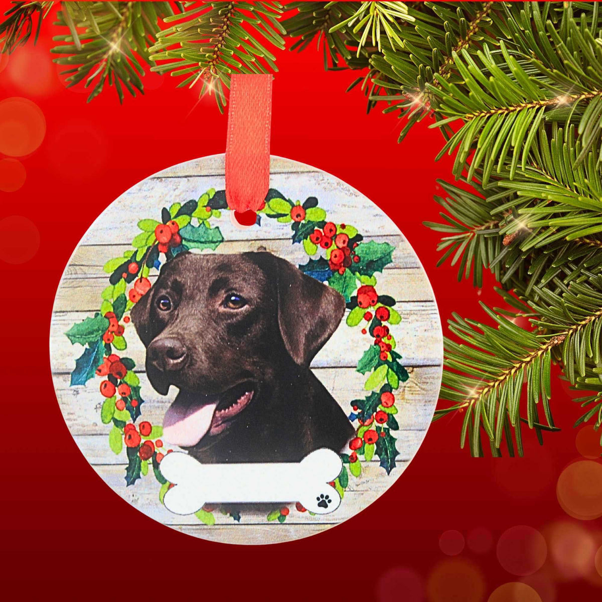 E & S Imports Ceramic Chocolate Labrador Ornament - - SBKGifts.com