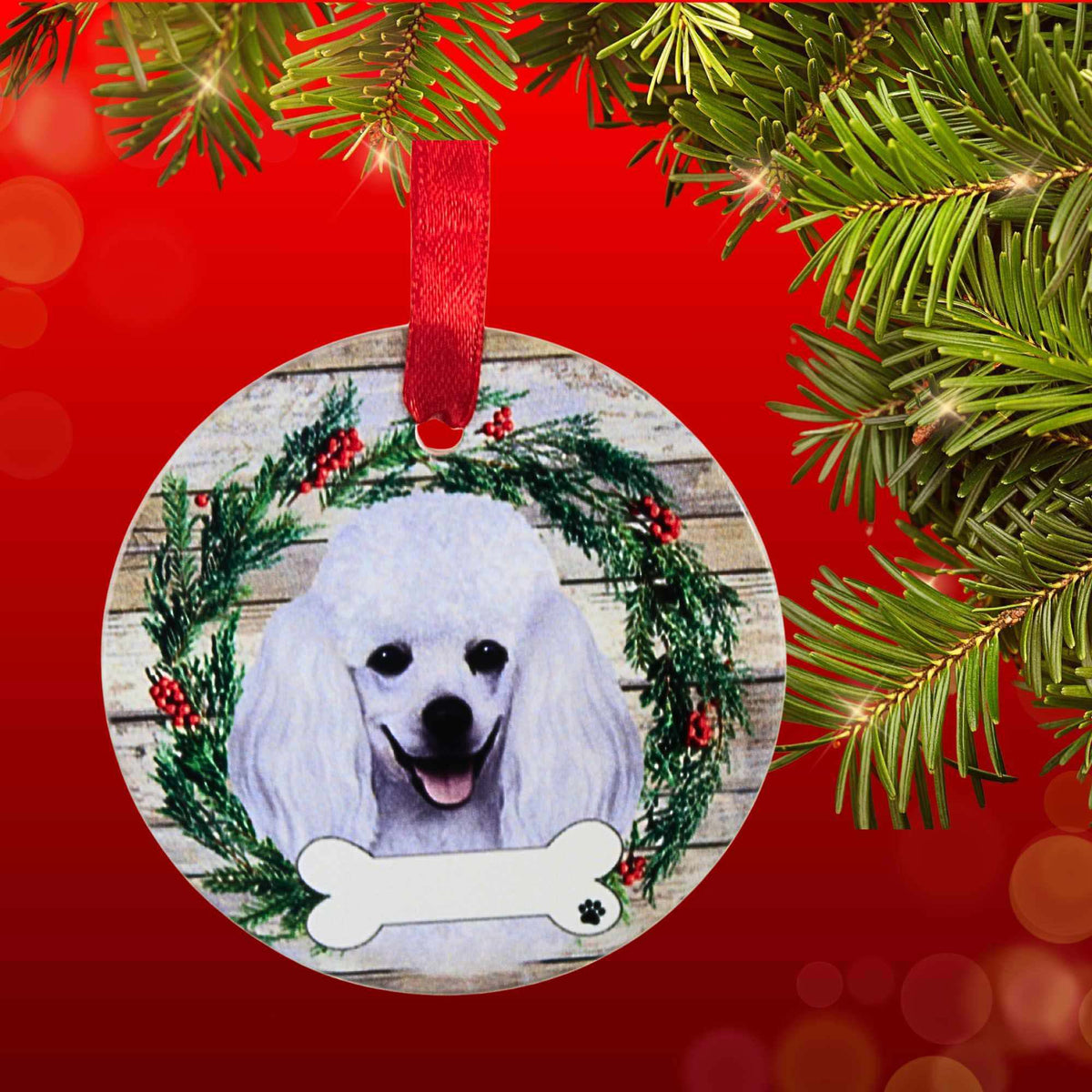 E & S Imports Ceramic Poodle Ornament - - SBKGifts.com