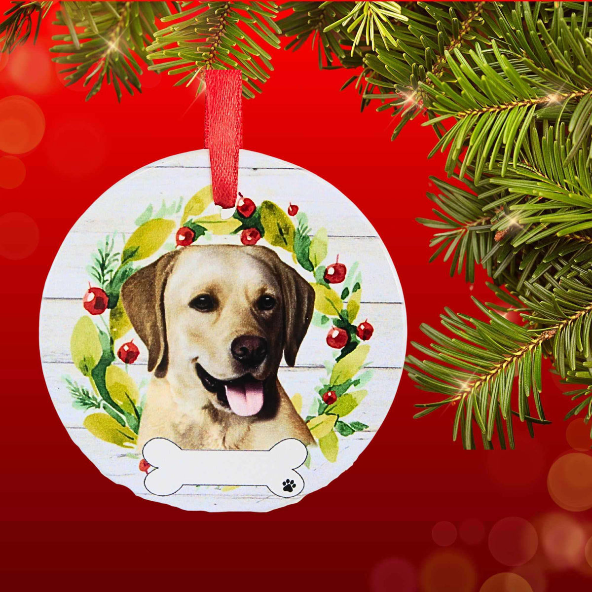 E & S Imports Ceramic Yellow Labrador Ornament - - SBKGifts.com