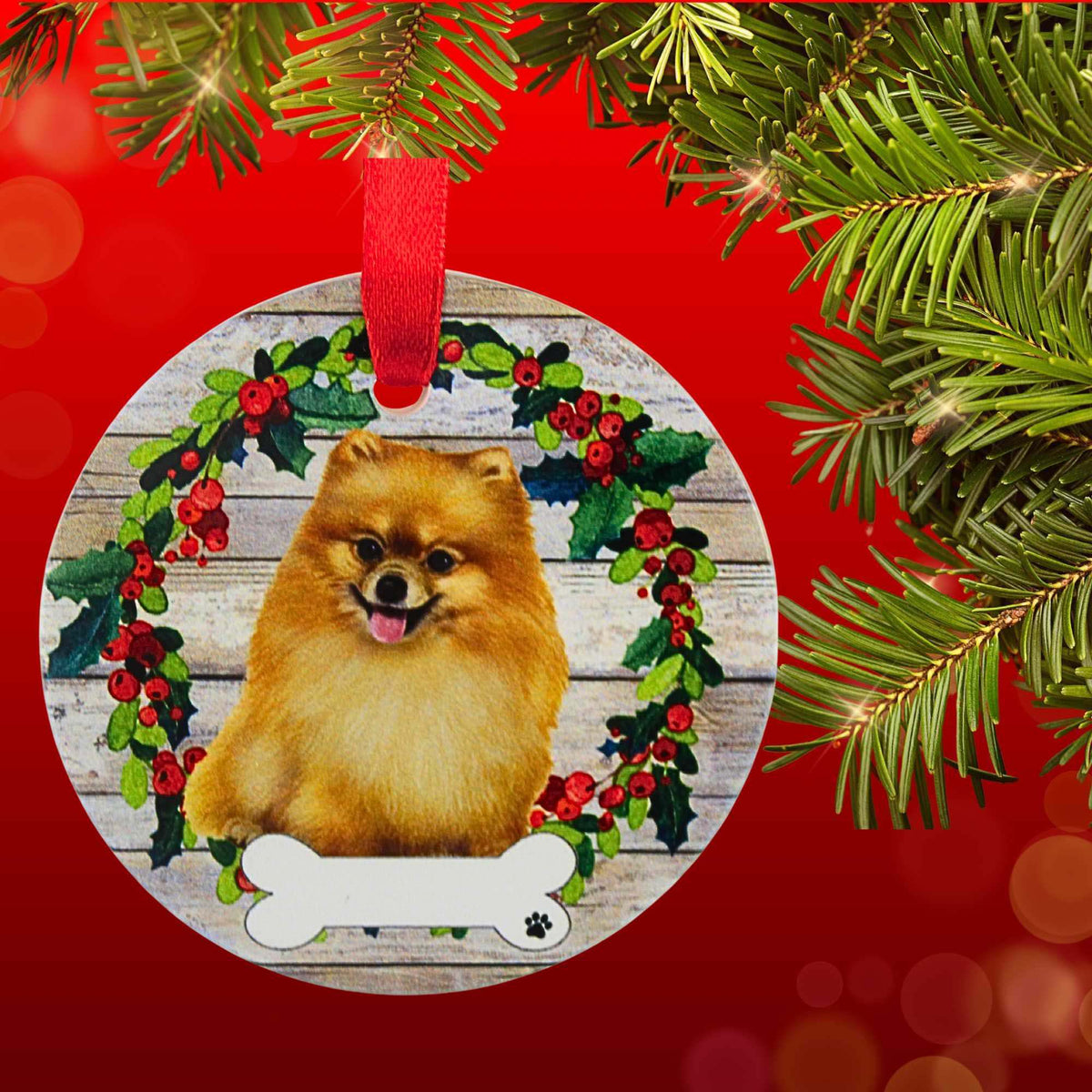 E & S Imports Ceramic Pomeranian Ornament - - SBKGifts.com