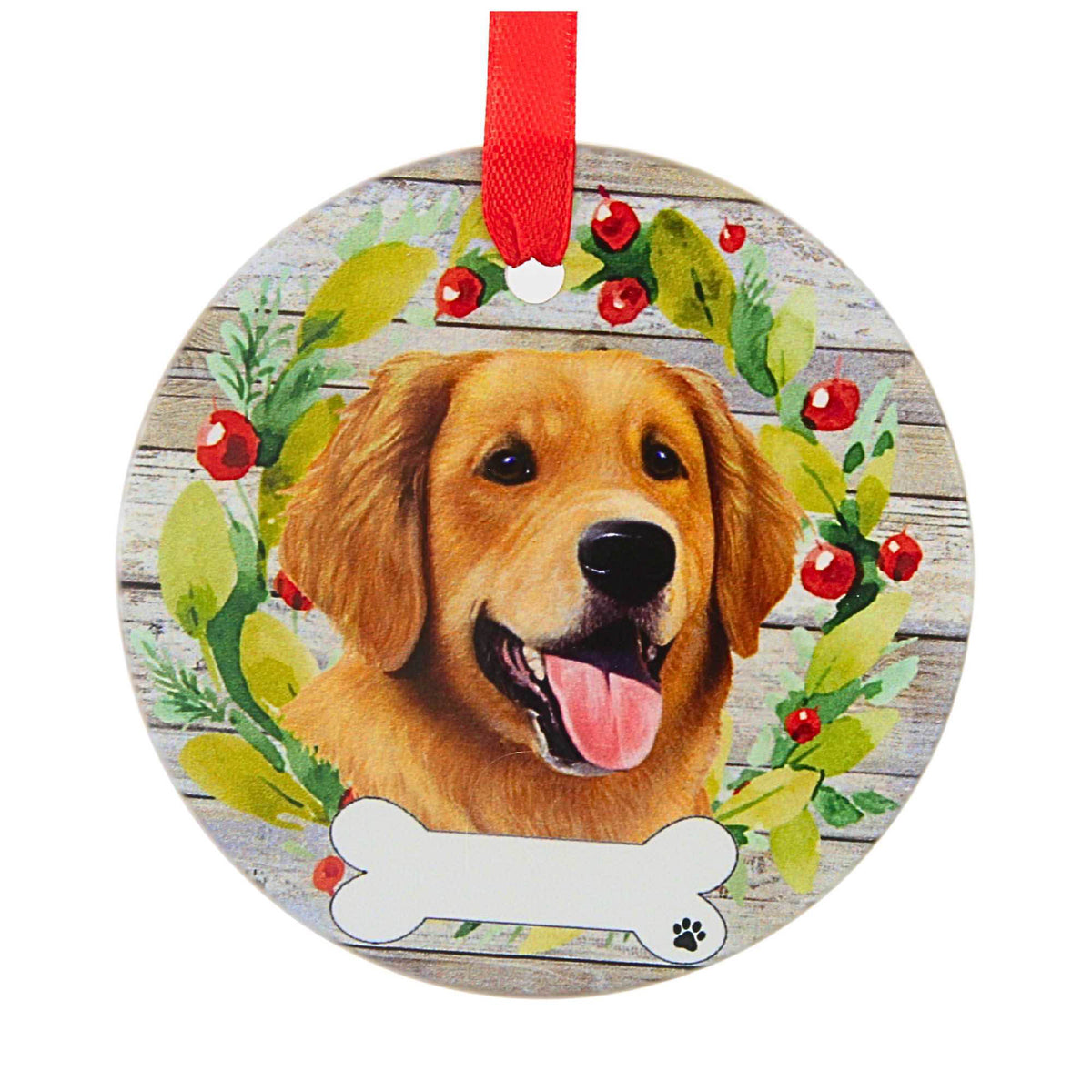61584 Ceramic Golden Retriever Ornament 55015