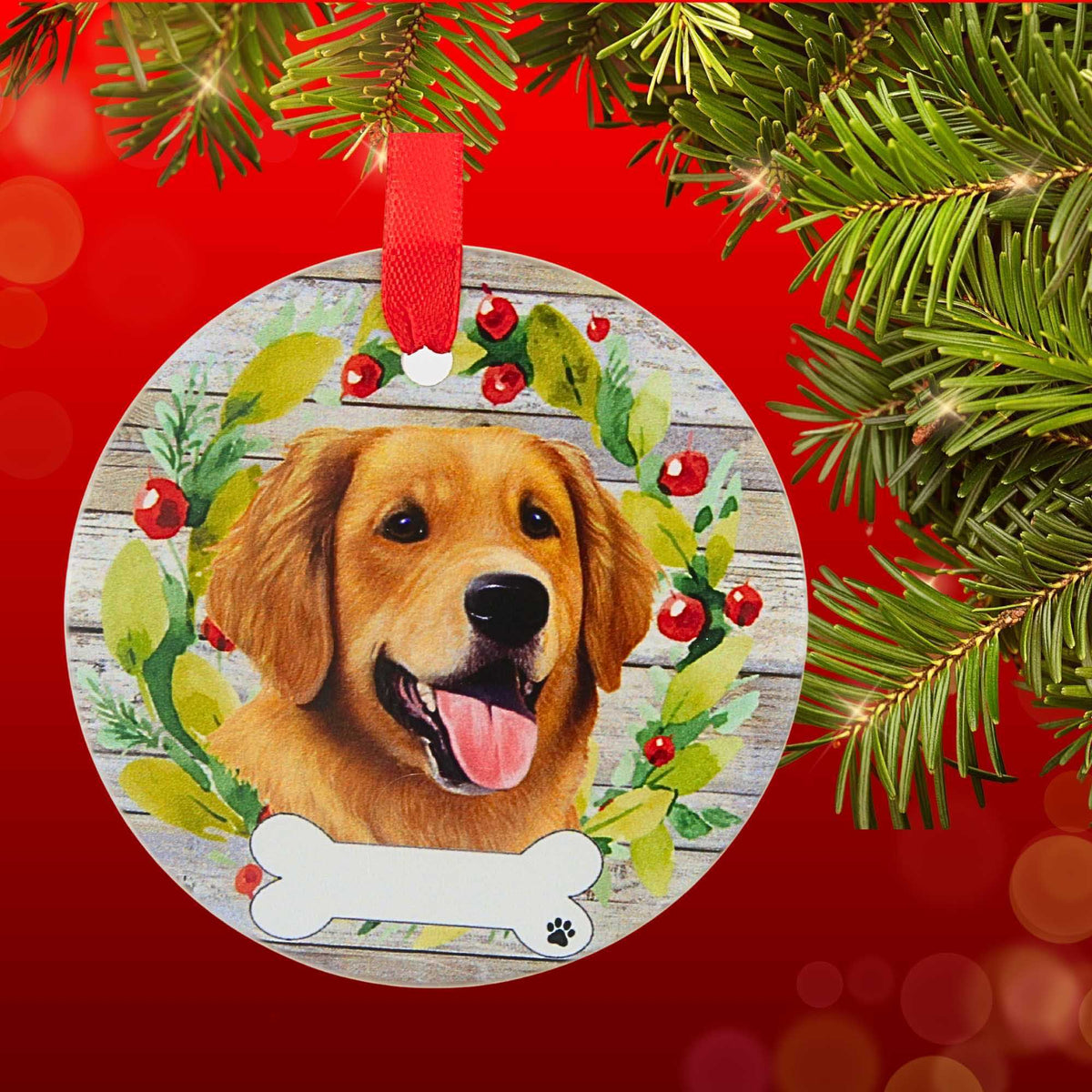 E & S Imports Ceramic Golden Retriever Ornament - - SBKGifts.com