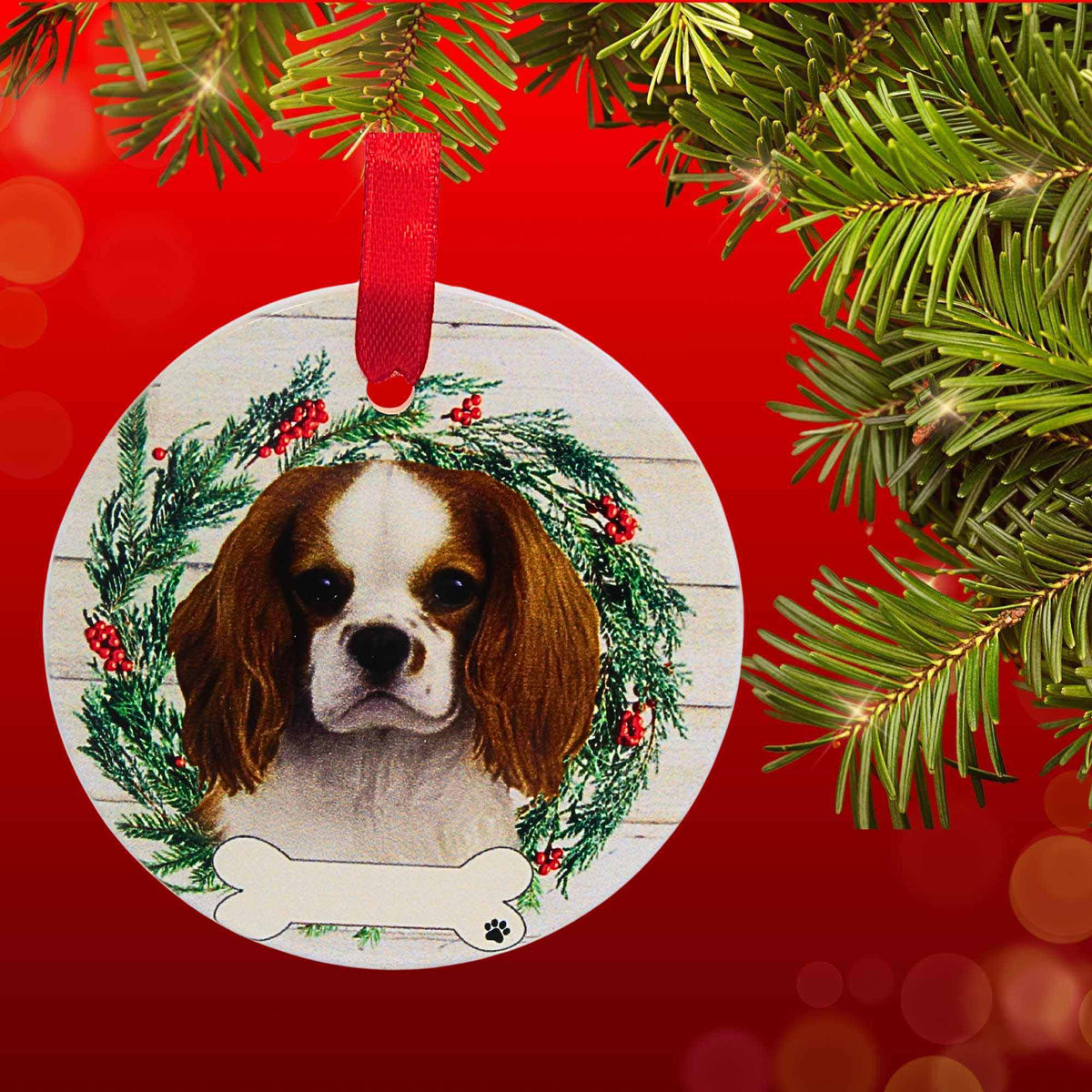 E & S Imports Ceramic King Charles Cavalier Ornament - - SBKGifts.com