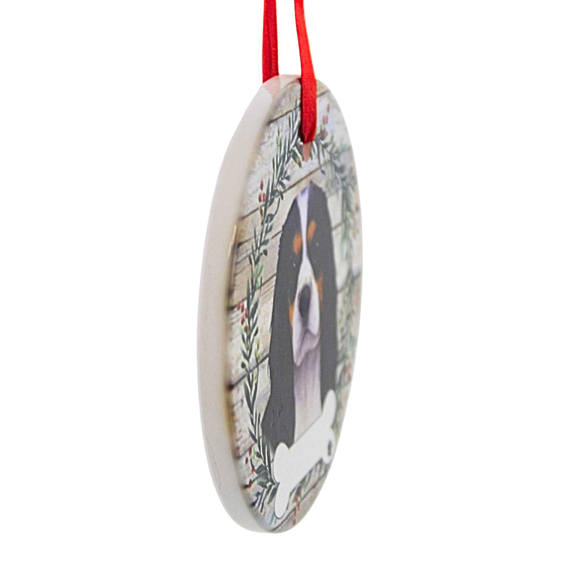 E & S Imports Ceramic Tri-Color King Charles Cavalier Ornament - - SBKGifts.com