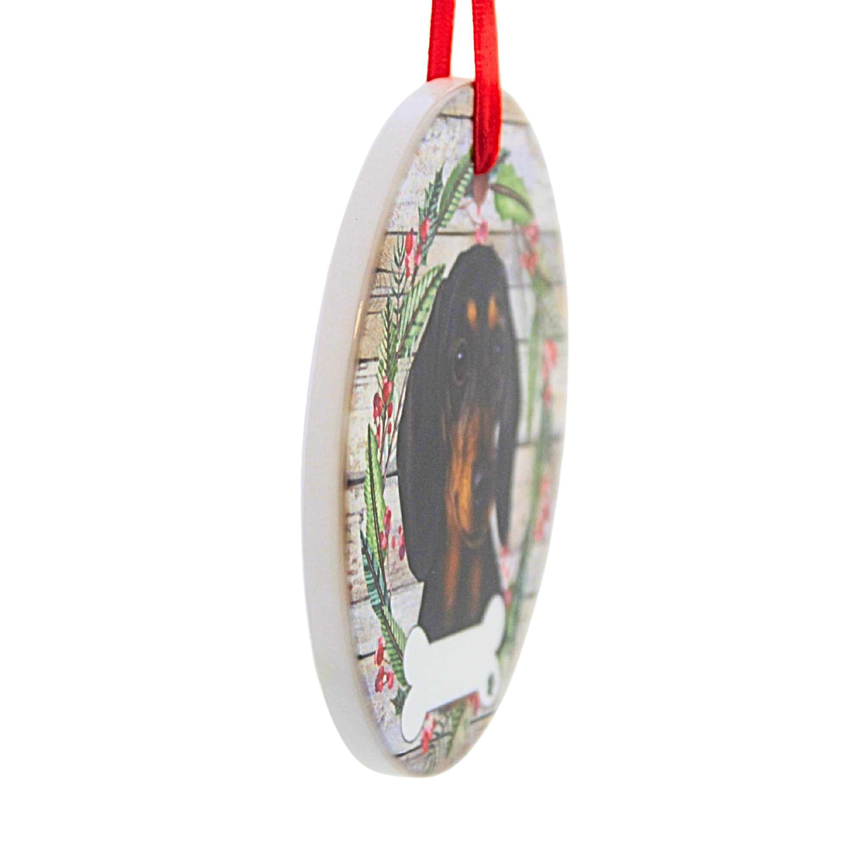 E & S Imports Ceramic Black Dachshund Ornament - - SBKGifts.com