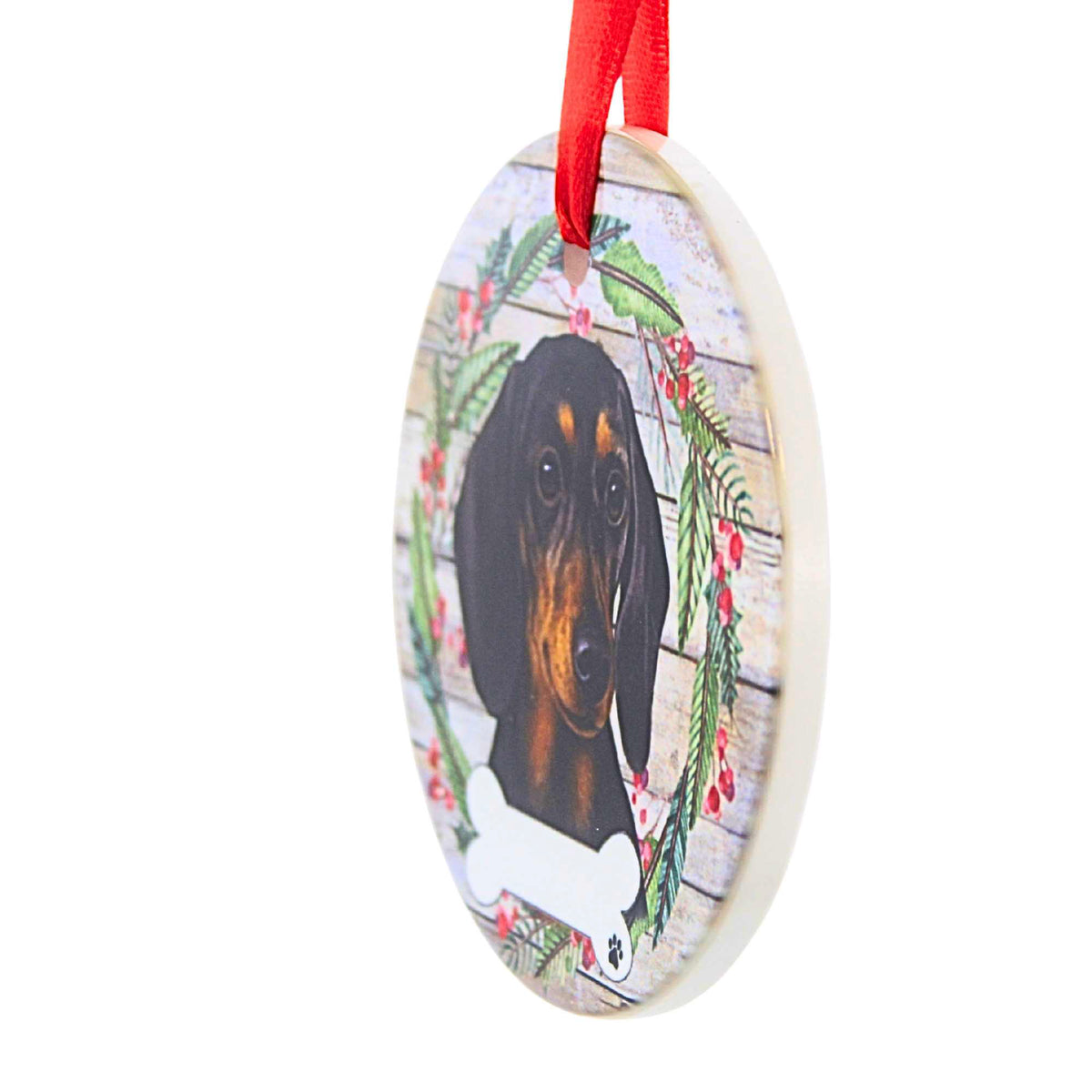 E & S Imports Ceramic Black Dachshund Ornament - - SBKGifts.com