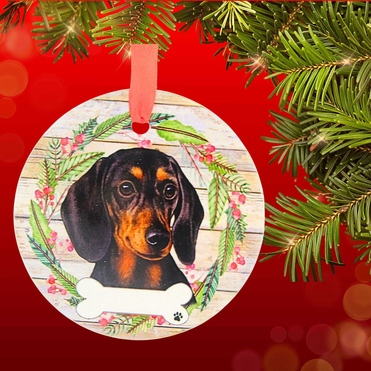E & S Imports Ceramic Black Dachshund Ornament - - SBKGifts.com