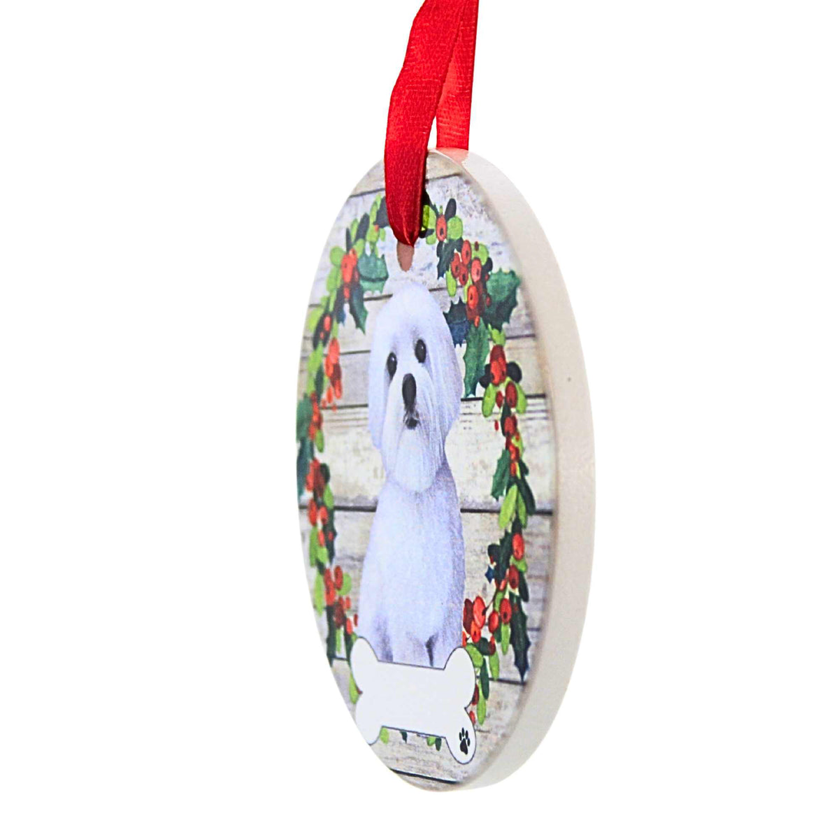 E & S Imports Ceramic Maltese Ornament - - SBKGifts.com