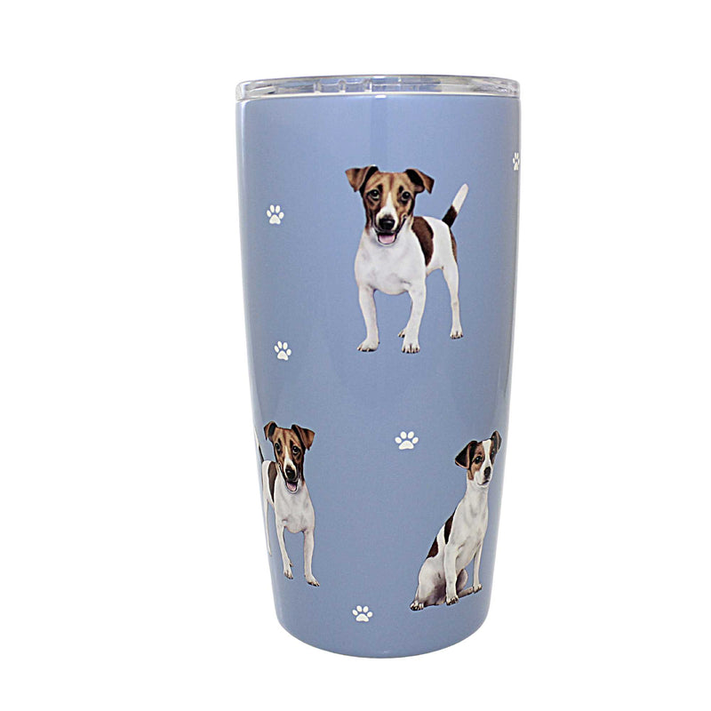 E & S Imports Jack Russell Terrier Serengeti Tumbler - One Tumbler 7 Inch, 18/8 Stainless Steel - Hot Or Cold Beverages 11517A (61620)