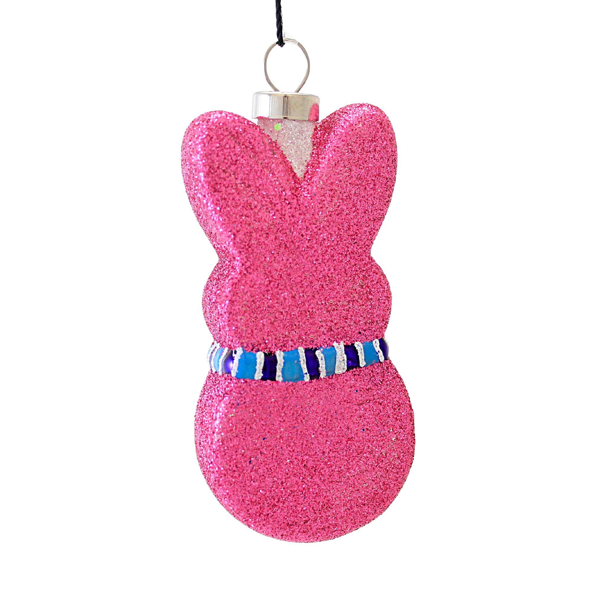 Kat + Annie Fuchsia Glittered Peep's Rabbit - 1 Glass Ornament 4