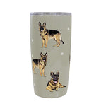 E & S Imports German Shepherd Serengeti Tumbler - One Tumbler 7 Inch, 18/8 Stainless Steel - Hot Or Cold Beverages 11575 (61638)