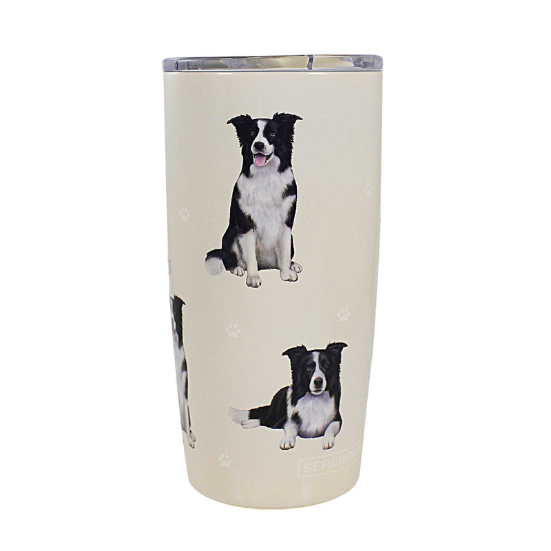 E & S Imports Border Collie Serengeti Tumbler - One Tumbler 7 Inch, 18/8 Stainless Steel - Hot Or Cold Beverages 1155A (61644)
