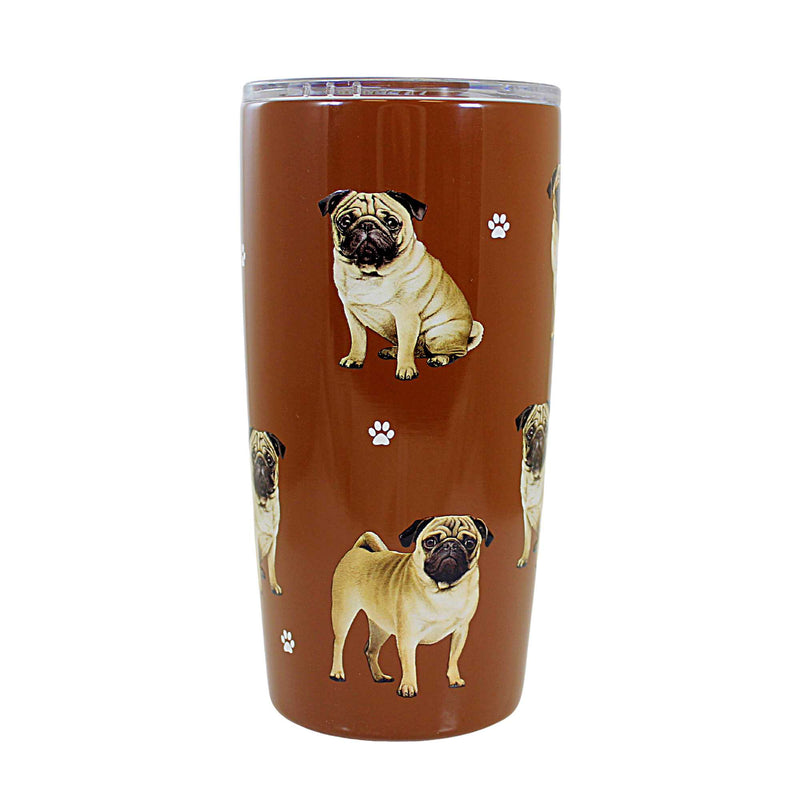 E & S Imports Pug Serengeti Tumbler - One Tumbler 7 Inch, 18/8 Stainless Steel - Hot Or Cold Beverages 11531 (61647)
