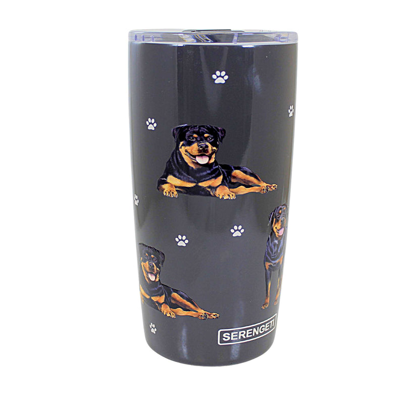 E & S Imports Rottweiler Serengeti Tumbler - One Tumbler 7 Inch, 18/8 Stainless Steel - Hot Or Cold Beverages 11533 (61652)