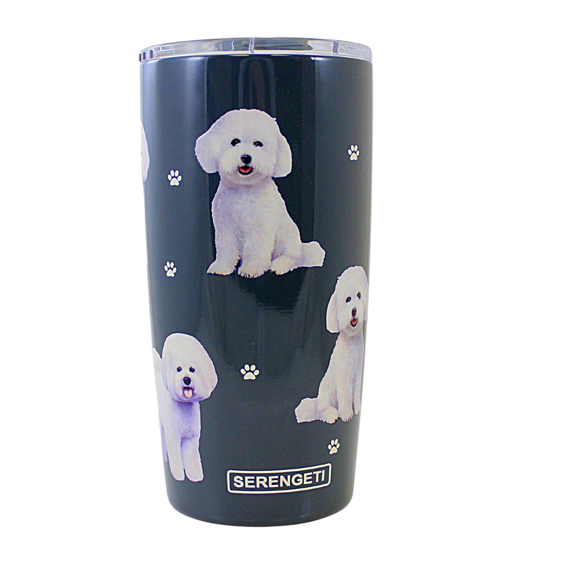 E & S Imports Bichon Frise Serengeti Tumbler - One Tumbler 7 Inch, 18/8 Stainless Steel - Hot Of Cold Beverages 1154A (61654)
