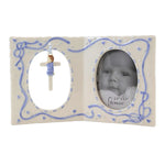 Roman Boy Frame With Cross - One Frame 4.25 Inch, Porcelain - Picture Baby 94208 (61672)
