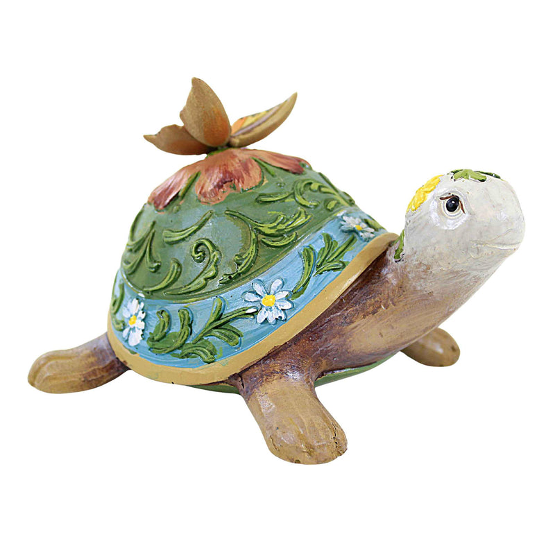 Roman Colorful Turtle Figurine - One Figurine 4 Inch, Resin - Butterfly Flowers 12931 (61677)