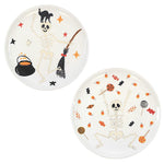 Tag Skelebration Appetizer Plates Set/2 - Two Appetizer Plates 7 Inch, Earthenware - Halloween Candy Black Cat G17439 (61689)