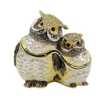 Kubla Craft Mother And Baby Owl Box - One Hinged Box 2 Inch, Metal - Enameled Birds Hinged 3124 (61707)