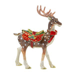Kubla Craft Reindeer Hinged Box - One Hinged Box 5.25 Inch, Metal - Hinged Saddle Bow Holly 2959 (61708)