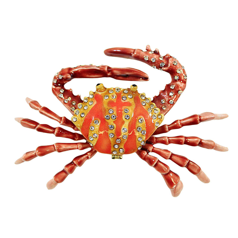 Kubla Craft Orange Crab Box - One Hinged Box 1 Inch, Metal - Ocean Fish Hinged 3288 (61710)