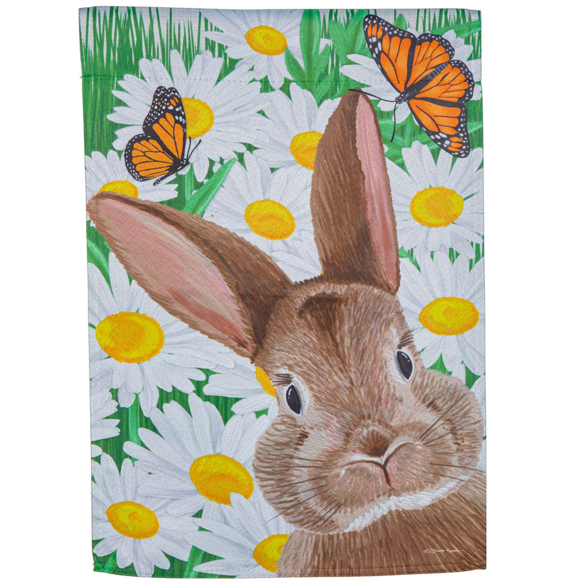 (61717) Hello Bunny Suede Garden Flag