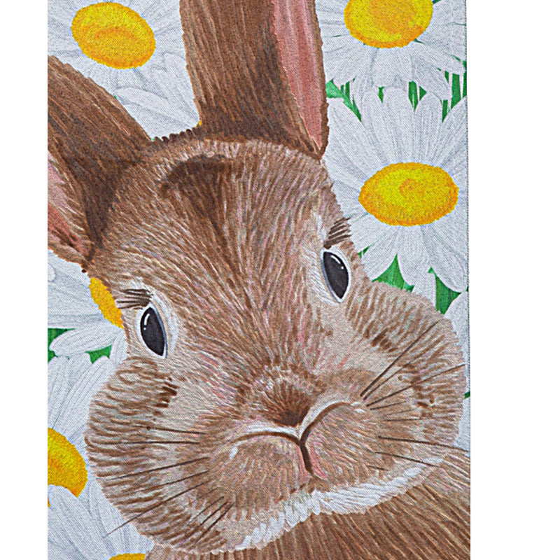 Evergreen Hello Bunny Suede Garden Flag - - SBKGifts.com