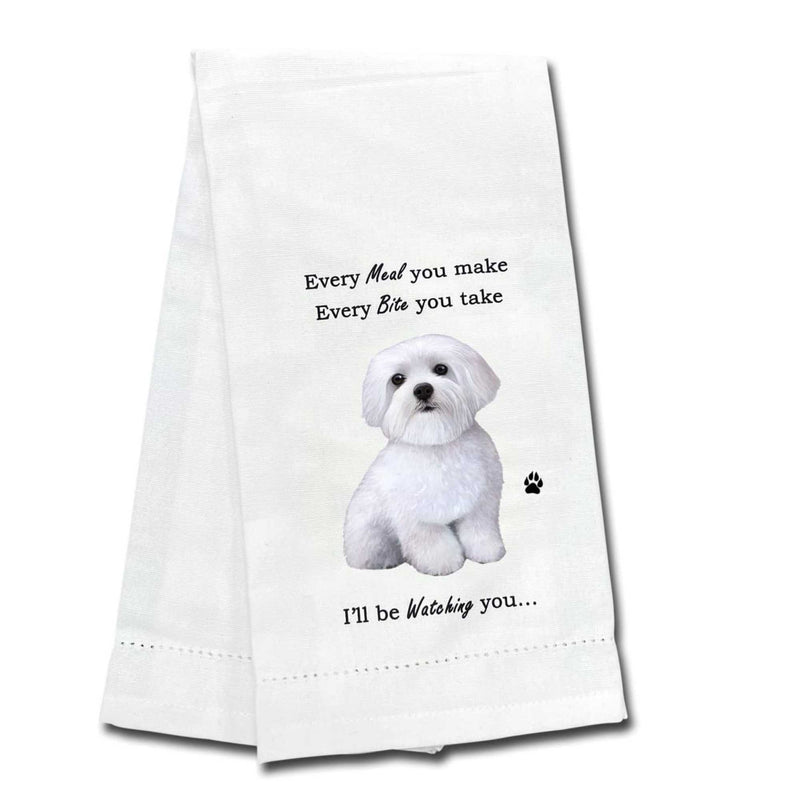 E & S Imports Maltese Kitchen Towel - One Towel 26 Inch, - Dog Puppy Paw 71124 (61728)