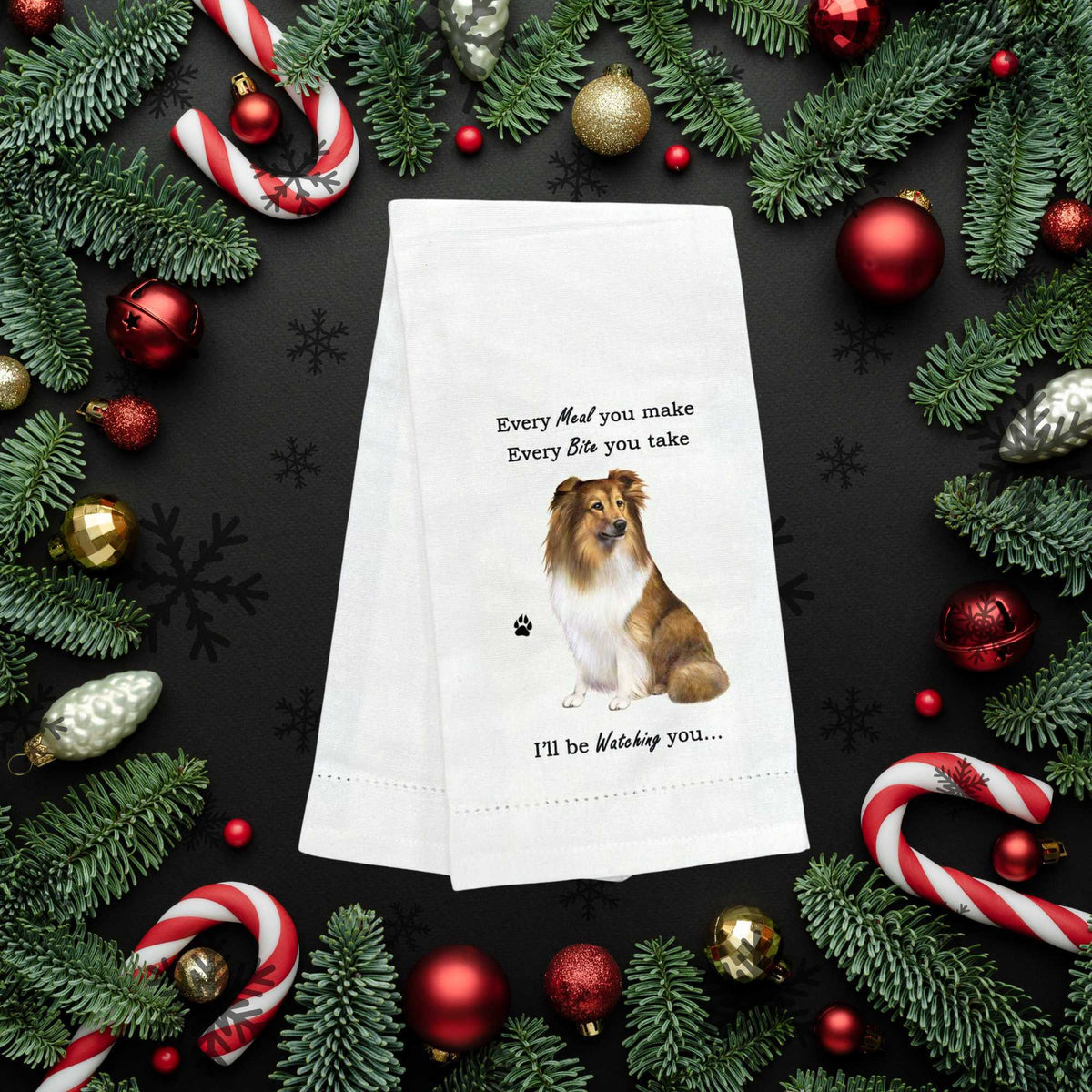 E & S Imports Sheltie Kitchen Towel - - SBKGifts.com