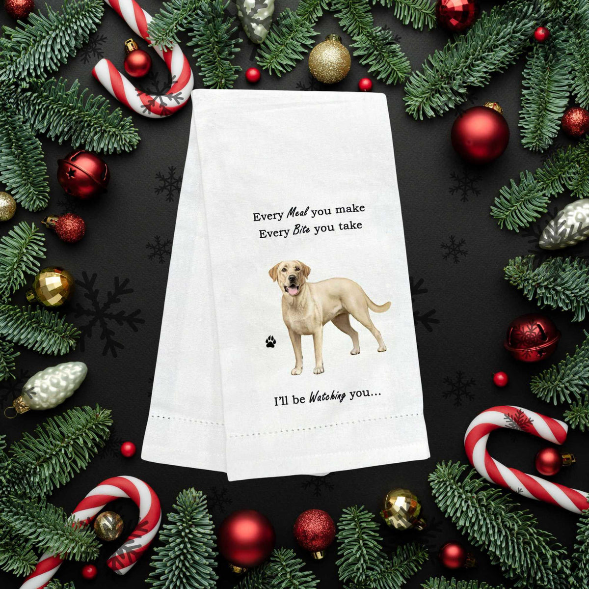 E & S Imports Yellow Labrador Kitchen Towel - - SBKGifts.com
