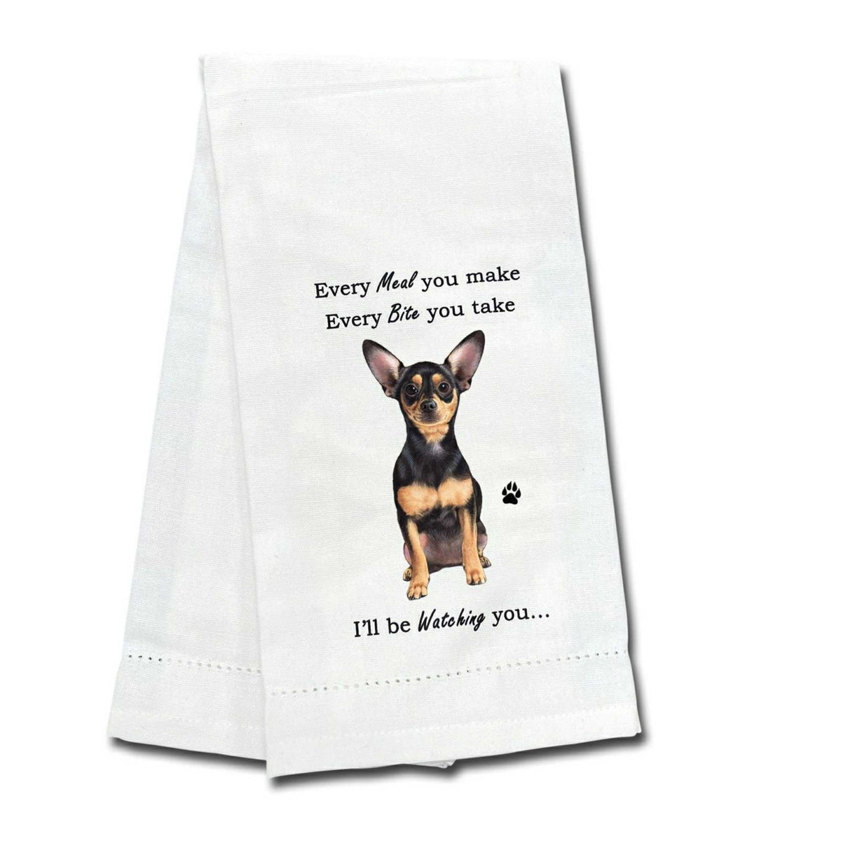 (61735) Black Chihuahua Kitchen Towel