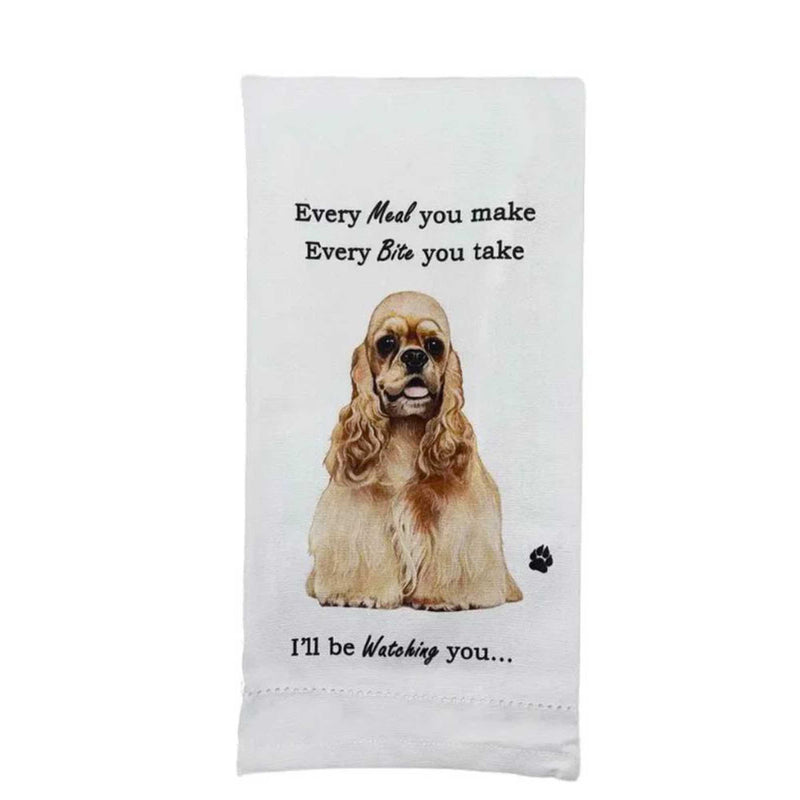 E & S Imports Buff Cocker Spaniel Kitchen Towel - One Towel 26 Inch, - Dog Puppy Paw 71178 (61737)