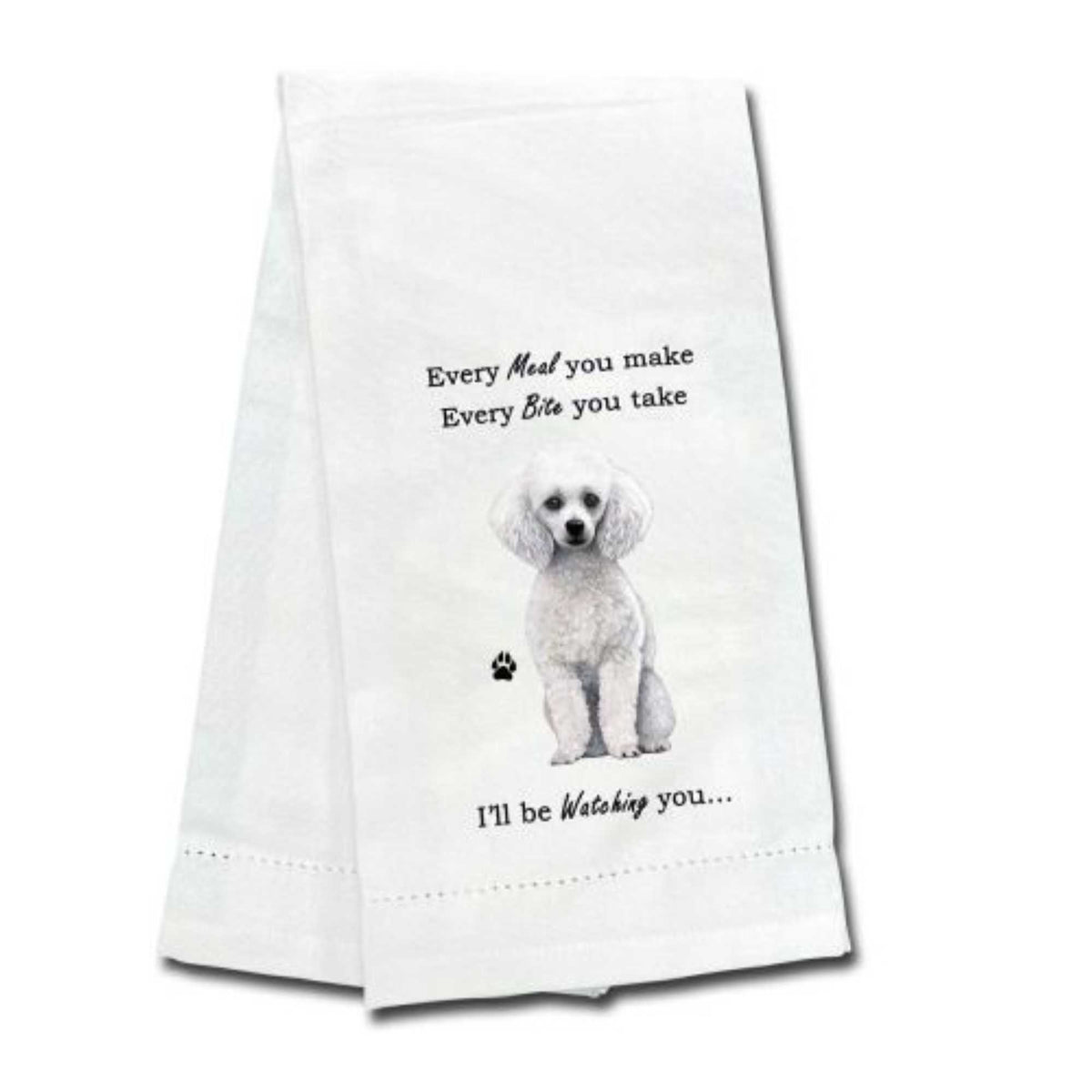 (61753) White Poodle Kitchen Towel