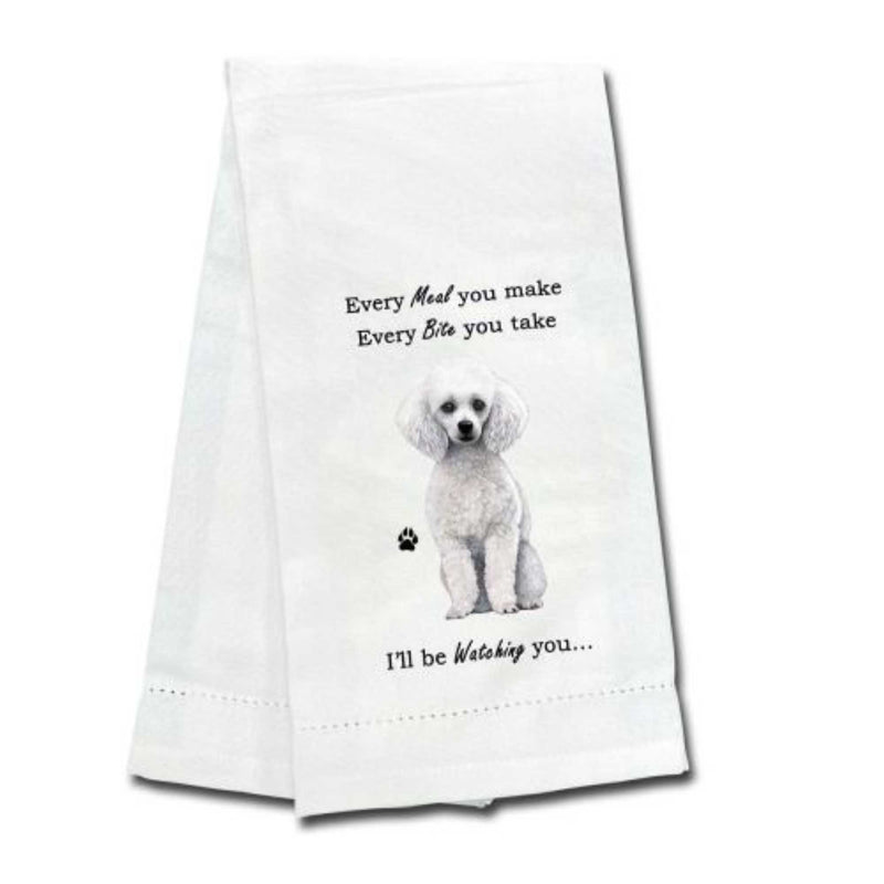 E & S Imports White Poodle Kitchen Towel - One Towel 26 Inch, - Dog Puppy Paw 71128 (61753)