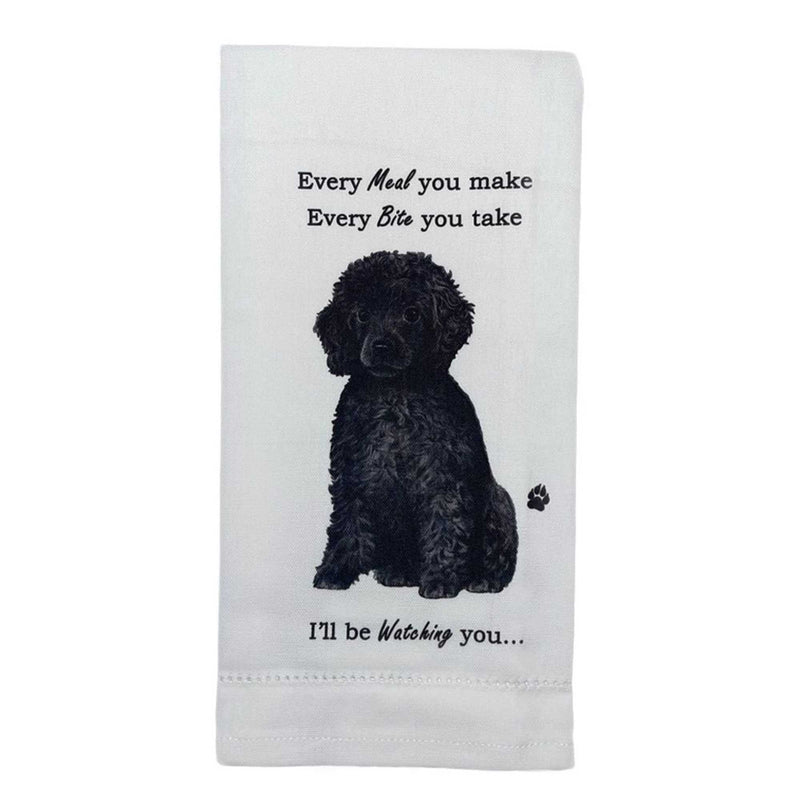 E & S Imports Black Poodle Kitchen Towel - One Towel 26 Inch, - Dog Puppy Paw 71129 (61756)
