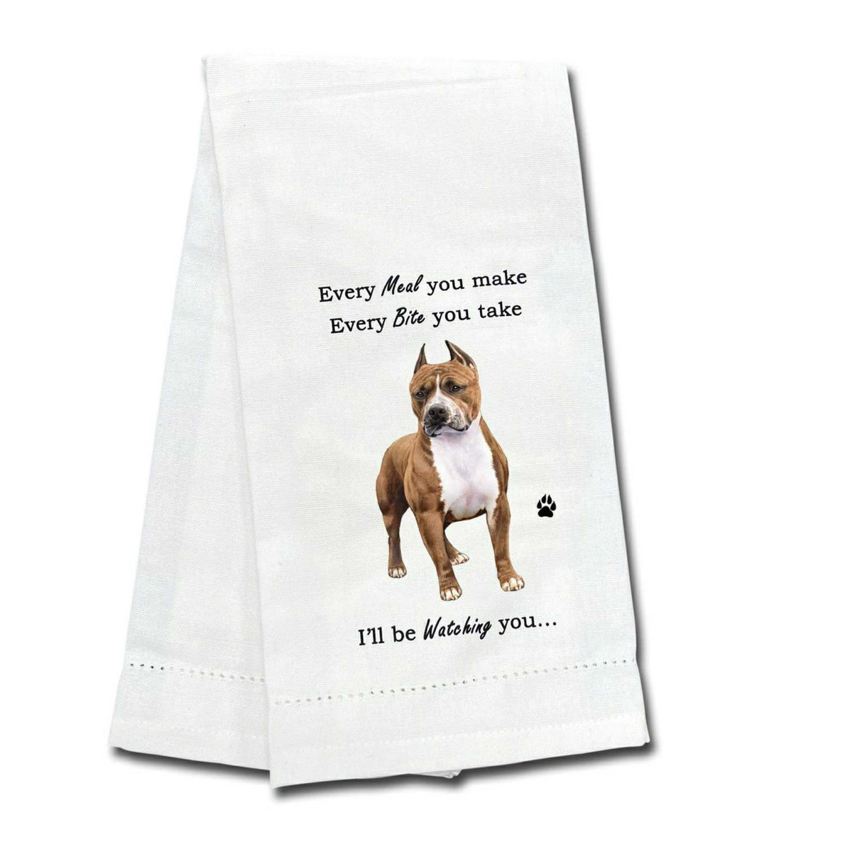 (61758) Pit Bull Brindle/Wht Kitchen Towel