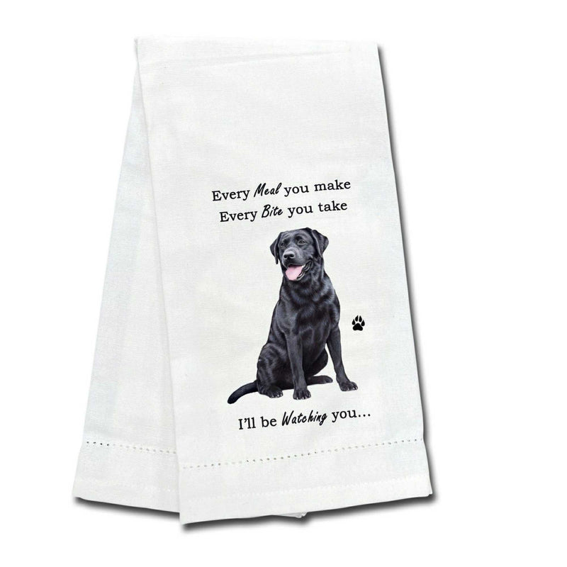 E & S Imports Black Labrador Kitchen Towel - One Towel 26 Inch, - Dog Puppy Paw 71121 (61759)