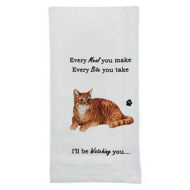 E & S Imports Tabby Orange Cat Kitchen Towel - One Towel 26 Inch, - Dog Puppy Paw 7158 (61760)