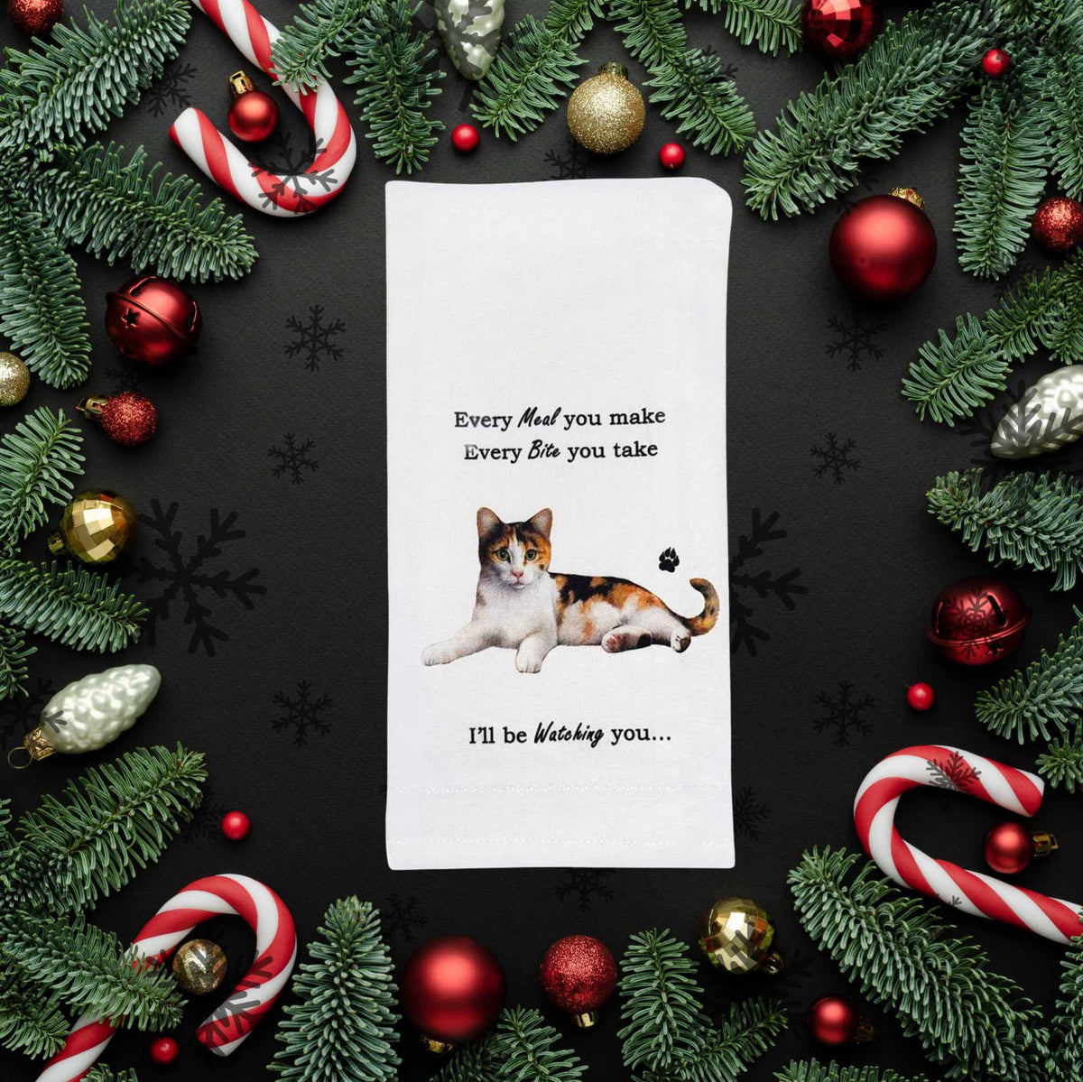 E & S Imports Calico Cat Kitchen Towel - - SBKGifts.com