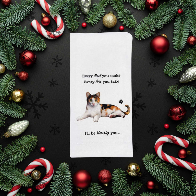 E & S Imports Calico Cat Kitchen Towel - - SBKGifts.com