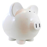 Child To Cherish Boss Hog Piggy Bank - One Bank 11 Inch, Ceramic - Saving Money Solid White 3813Wt (61765)
